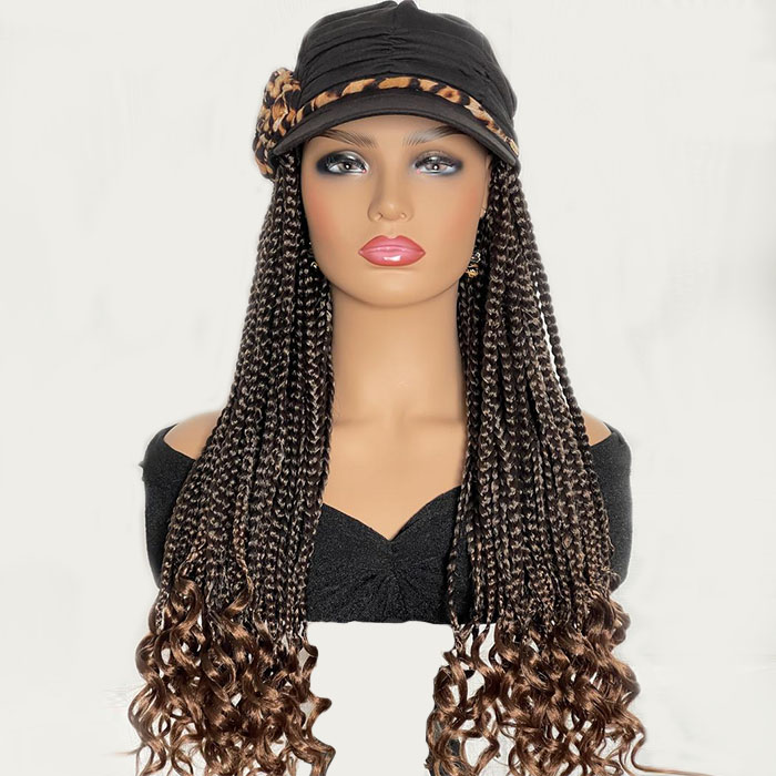 Hat with 20 inch Braids Attached